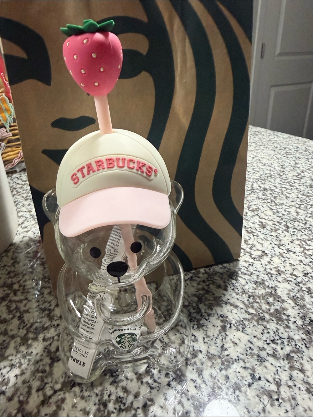 Bear Cup Glass Bearista Cold Cup Pink Edition